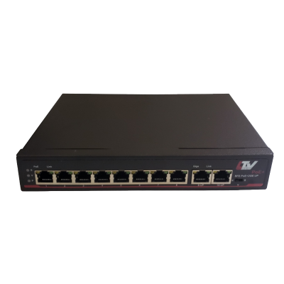 LTV-2S08F2U(G)-P, 8-портовый коммутатор Ethernet с поддержкой PoE