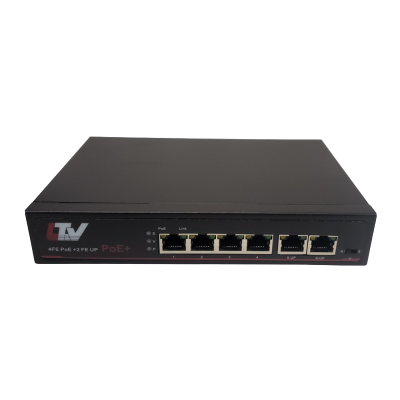 LTV-2S04F2U-P, 4-портовый коммутатор Ethernet с поддержкой PoE